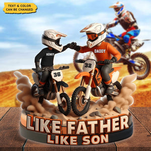 Dirt Bike Dad And Kid - Personalized Acrylic Plaque, Father's Day Gift for Dad, Gift for Husband