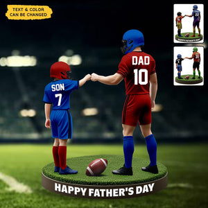 Football Dad And Kid - Personalized Acrylic Plaque, Father's Day Gift for Dad, Gift for Husband