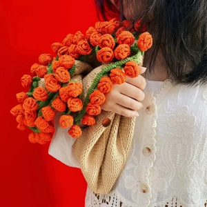 Hand-Knitted Rose Blanket - Gift for Mother's Day, Valentine's Day