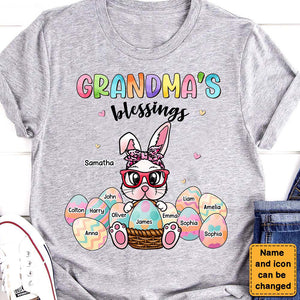 Easter Grandma Bunny's Blessings Personalized Shirt