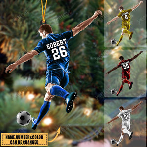 Personalized Ornament play soccer Acrylic Ornament 2 Sides Christmas Ornament For Soccer