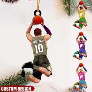 Personalized Name, Number & Appearance - Acrylic Christmas / Car Oranment - Gift for Basketball Lovers