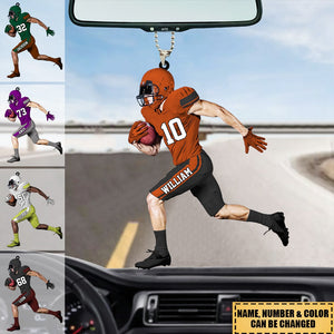 New Release Personalized American Football Player Acrylic Christmas / Car Ornament - Gift For Football Player Football Lovers