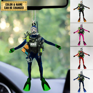 Personalized Diver Acrylic Hanging Ornament, Gift For Diving Lovers