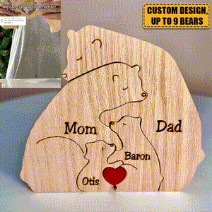 2023 New Release-Personalized Bear Family Wooden Art
