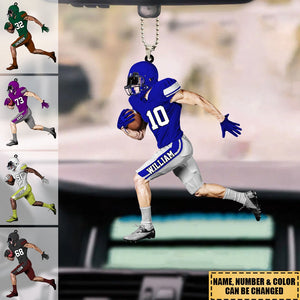 New Release Personalized American Football Player Acrylic Christmas / Car Ornament - Gift For Football Player Football Lovers