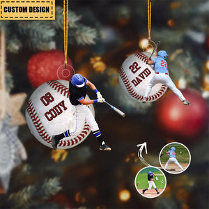 Baseball Players - Personalized Custom Photo Acrylic Ornament - Christmas Gift For Baseball Players, Baseball Lovers