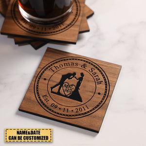 Anniversary Gifts Personalized Wooden Coasters for Drinks