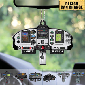 Personalized Aircraft Cockpit Hanging Ornament - Gift For Pilot