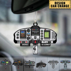 Personalized Aircraft Cockpit Hanging Ornament - Gift For Pilot
