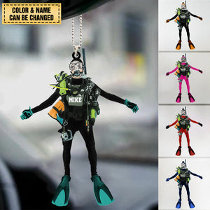 Personalized Diver Acrylic Hanging Ornament, Gift For Diving Lovers