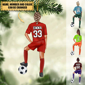 Personalized Male/Female Soccer player Hanging Ornament-Great Gift Idea For Soccer Lovers