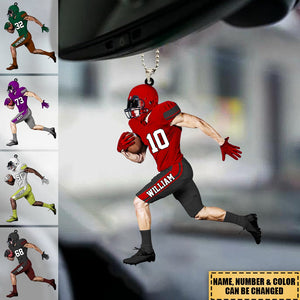 New Release Personalized American Football Player Acrylic Christmas / Car Ornament - Gift For Football Player Football Lovers