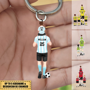 Personalized Soccer Dad/Grandpa & Kids Keychain