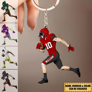 New Release-Personalized American Football Player Acrylic Keychain - Gift For Football Player Football Lovers