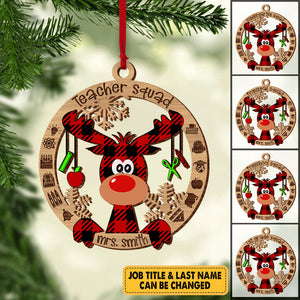 Personalized Wooden Ornament Teacher Christmas Gift