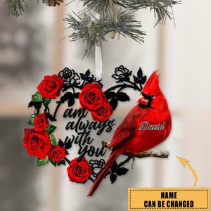Christmas Cardinal I Am Always With You Personalized Ornament