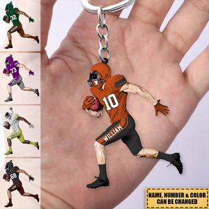 New Release-Personalized American Football Player Acrylic Keychain - Gift For Football Player Football Lovers