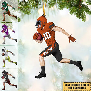 New Release Personalized American Football Player Acrylic Christmas / Car Ornament - Gift For Football Player Football Lovers
