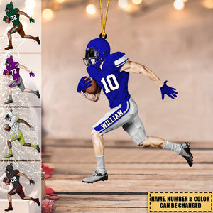 New Release Personalized American Football Player Acrylic Christmas / Car Ornament - Gift For Football Player Football Lovers