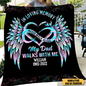 Never Walk Alone My Love Walks With Me Personalized Fleece Blanket