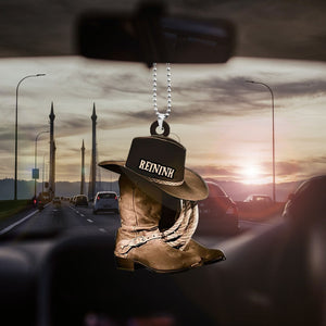 Personalized Cowboy Shoes Hanging Ornament