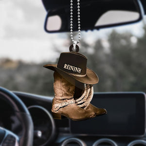 Personalized Cowboy Shoes Hanging Ornament