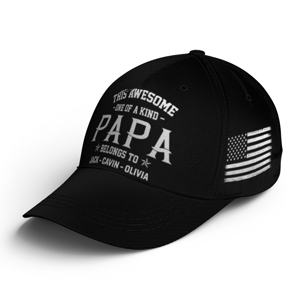 This Awesome One Of A Kind Papa / Grandpa - Personalized Classic Cap