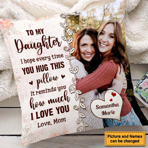 Gift For Daughter Photo Hug This Personalized Pillow