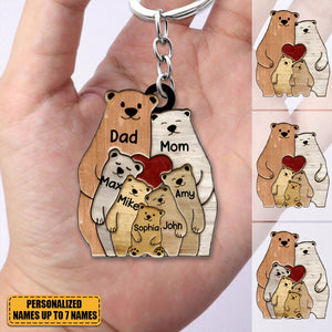 Family Bears Personalized Acrylic Keychain - Gift For Family Member