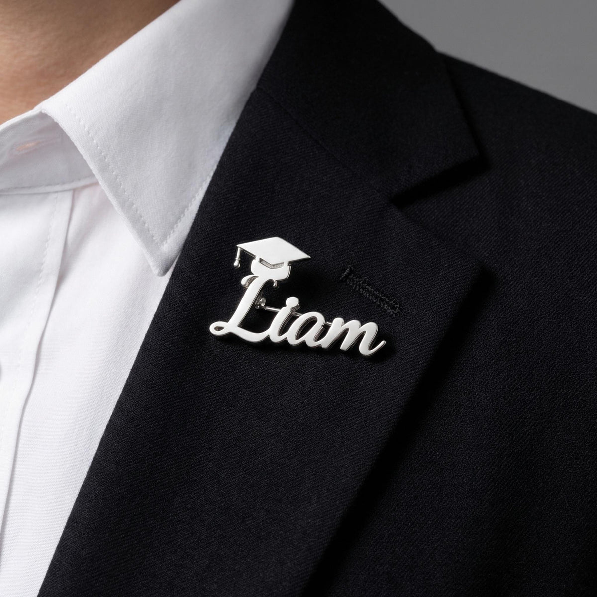 Custom Name with Graduation Hat Lapel Pin, Personalised Graduation Celebration Gift