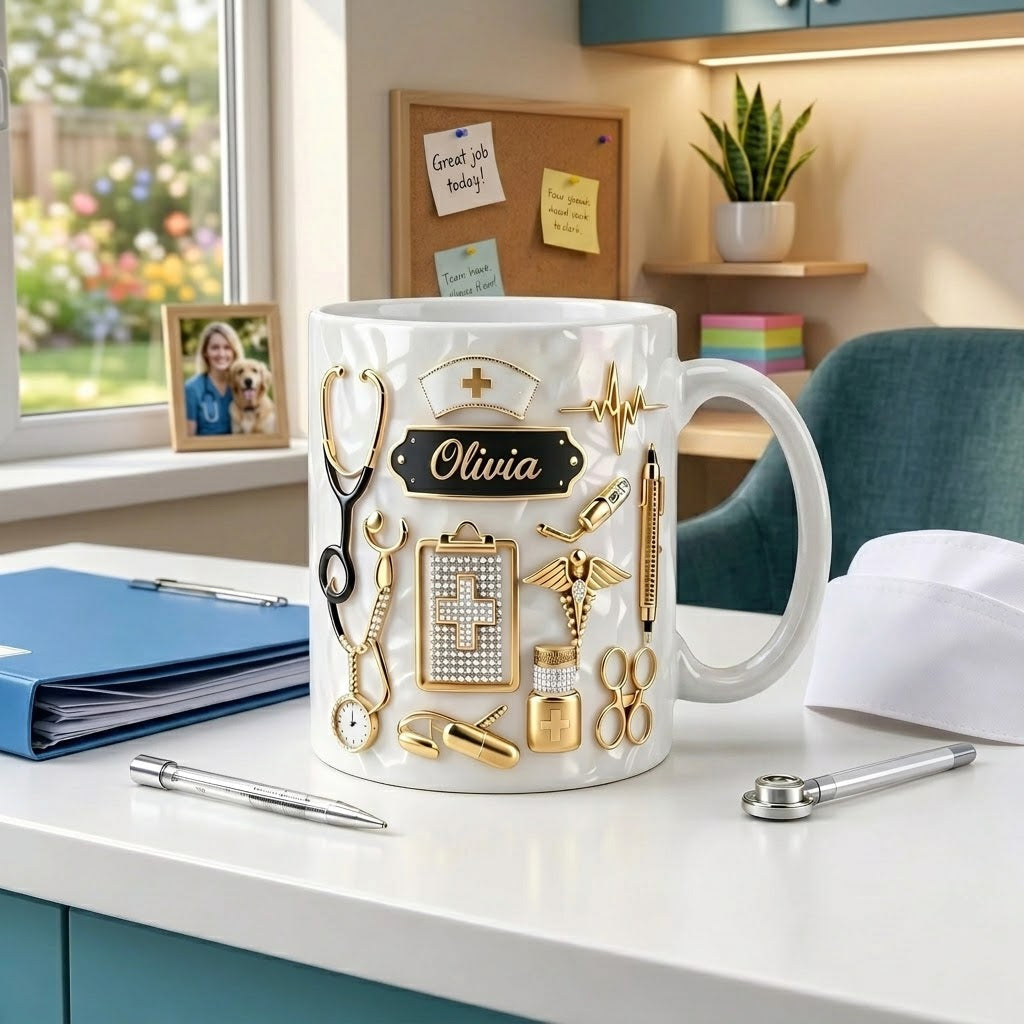 Personalized Nurse Mug - Gift For Nurse, CNA, CMA, Healthcare Worker