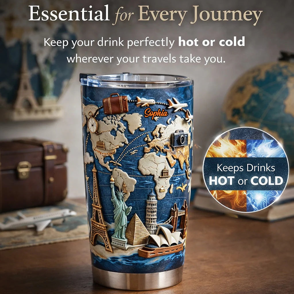 Love Traveling - Personalized Travelling Tumbler