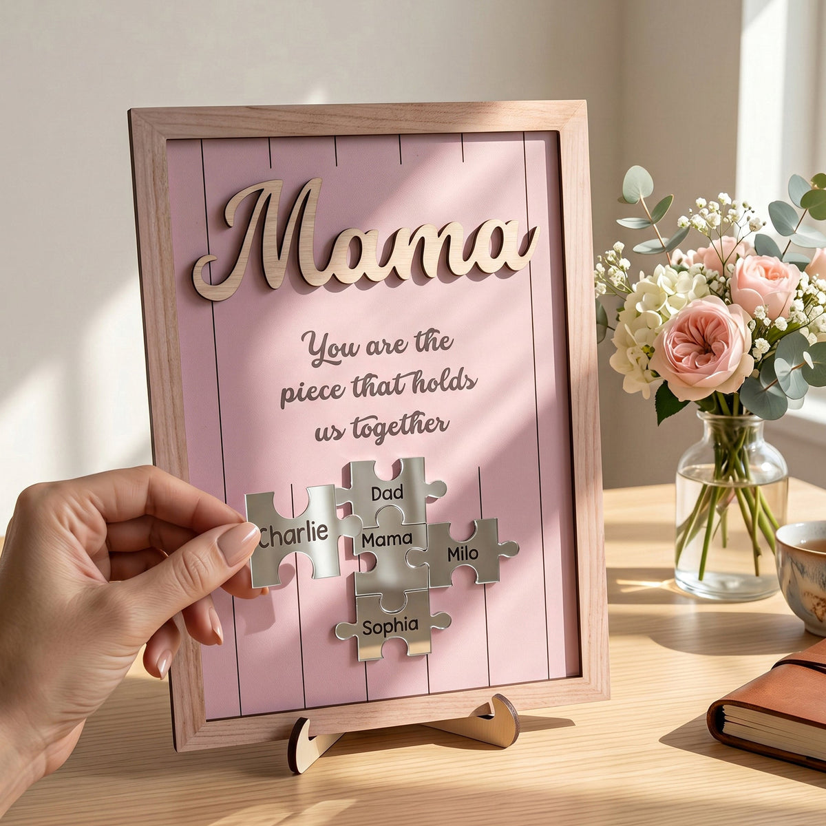 You‘re The Piece That Holds Us Together-Personalized Wooden Plaque-Mother's day gift