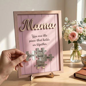 You‘re The Piece That Holds Us Together-Personalized Wooden Plaque-Mother's day gift