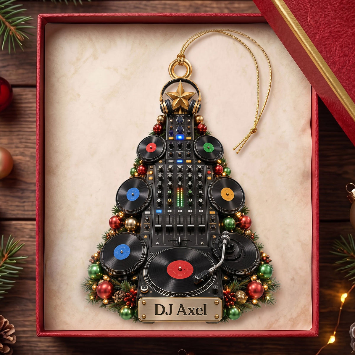 DJ Turntable Christmas Ornament - Personalized Gifts For Music Lovers