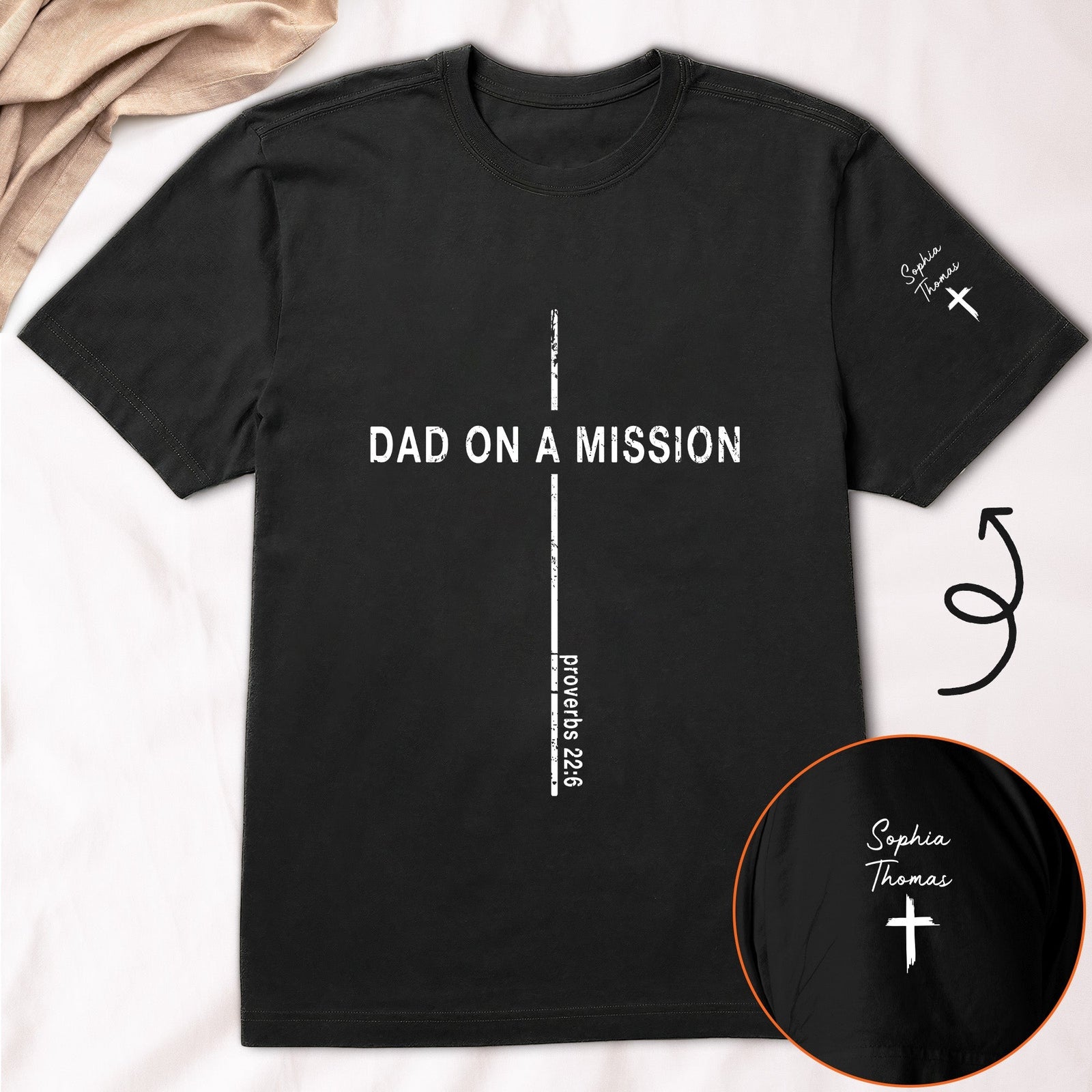 Dad On A Mission Proverbs 22:6 - Personalized Shirt - Father's Day Gift