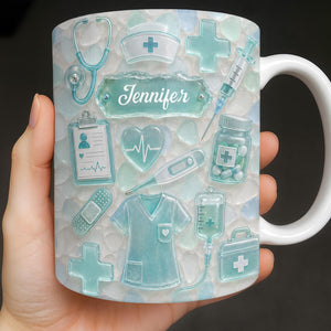 Dedicated Nurse Sea Glass - Personalized Mug - Gift For Nurse Lovers