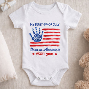 My First 4th Of July, Personalized Custom Baby Onesie, Gift For Kids