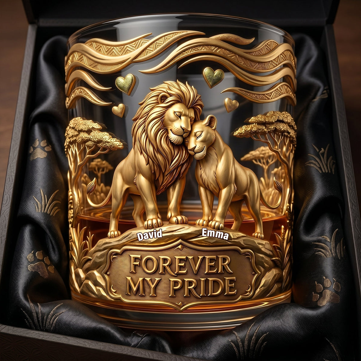 Couple Forever Round Glass - Personalized Gifts For Couple
