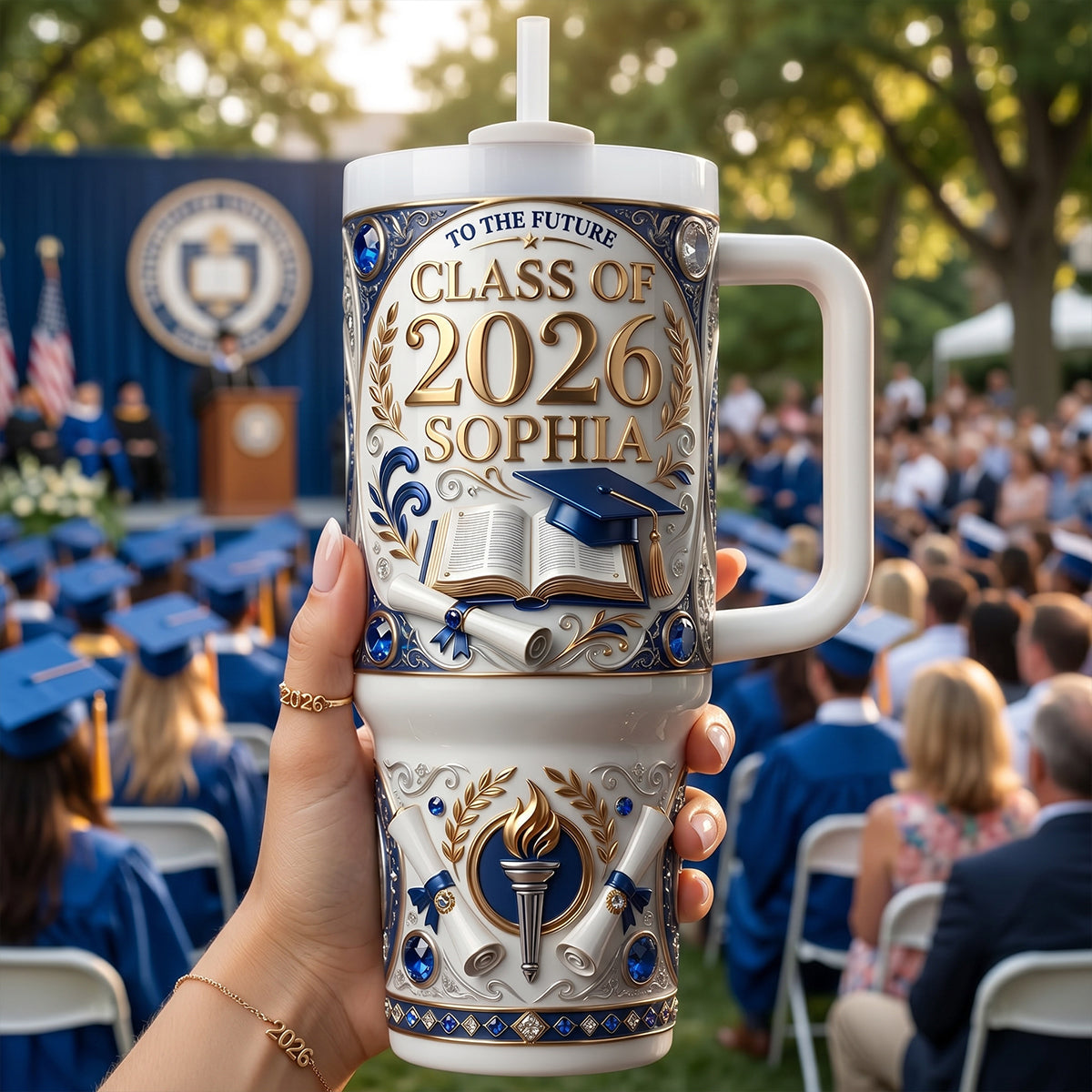 Graduation Handle Class Of 2026 Tumbler Handle - Personalized Graduation Gifts - facamart