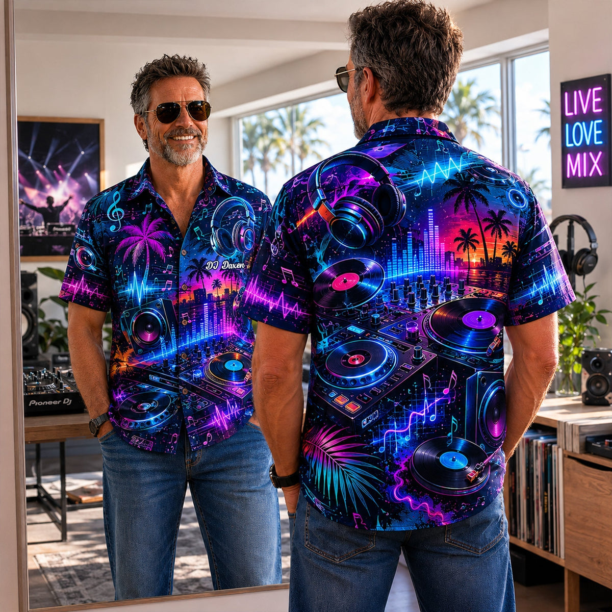 DJ Hawaiian Shirt - Personalized Gifts For Music Lovers