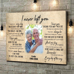 Never Left You Poster Personalized Memorial Gift For Loss of Dad, Mom