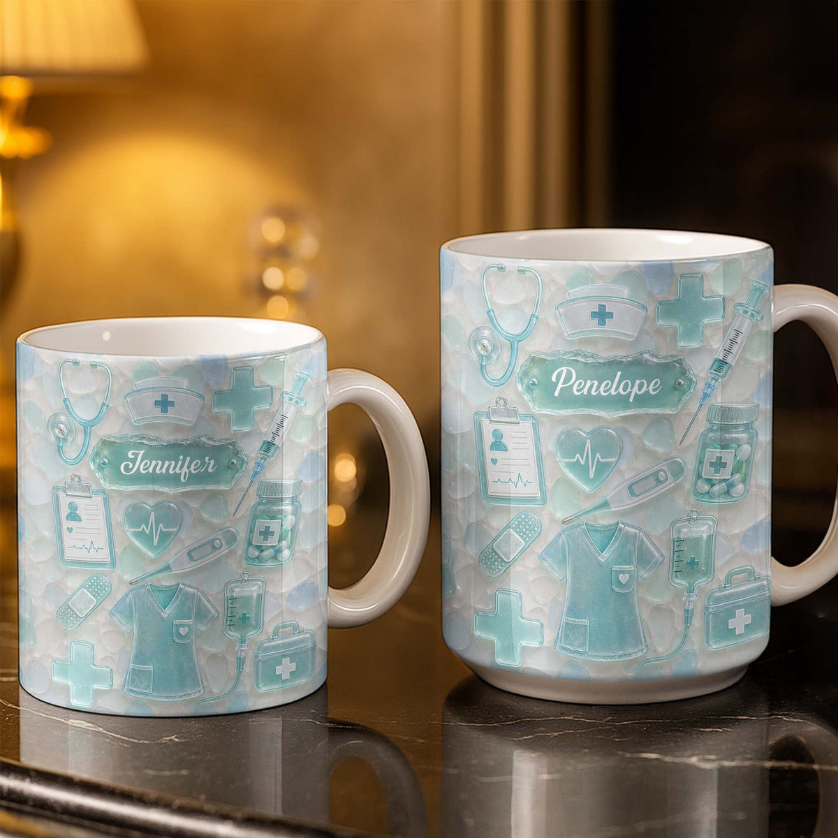 Dedicated Nurse Sea Glass - Personalized Mug - Gift For Nurse Lovers