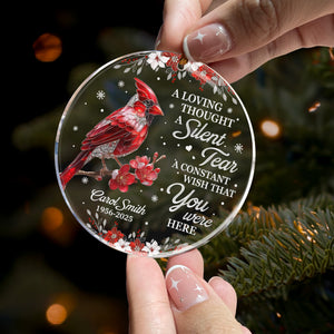 A Silent Tear Cardinal, Hummingbird, Dragonfly, Butterfly Memorial - Personalized Ornament