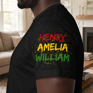 Dope Black Dad, Black Father Custom Kid Name Father's Day Gift - Personalized Shirt