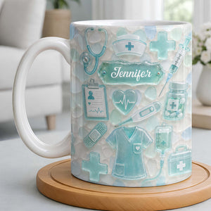 Dedicated Nurse Sea Glass - Personalized Mug - Gift For Nurse Lovers