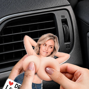 Custom Photo Squishy Acrylic Car Vent Clip - Personalized Anniversary Wedding Gifts For Husband And Wife, Him And Her - Drive Safe, Stud Muffin