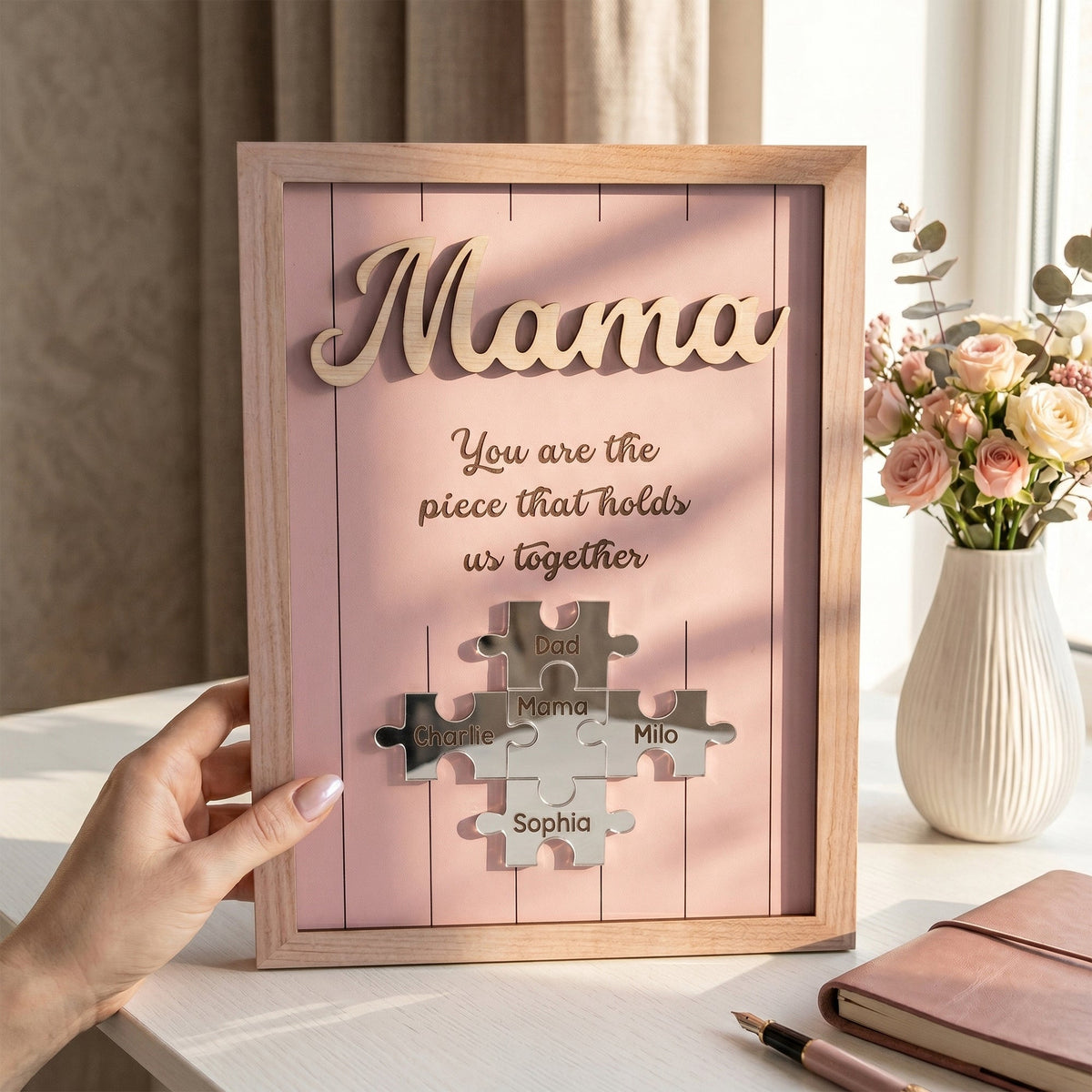 You‘re The Piece That Holds Us Together-Personalized Wooden Plaque-Mother's day gift
