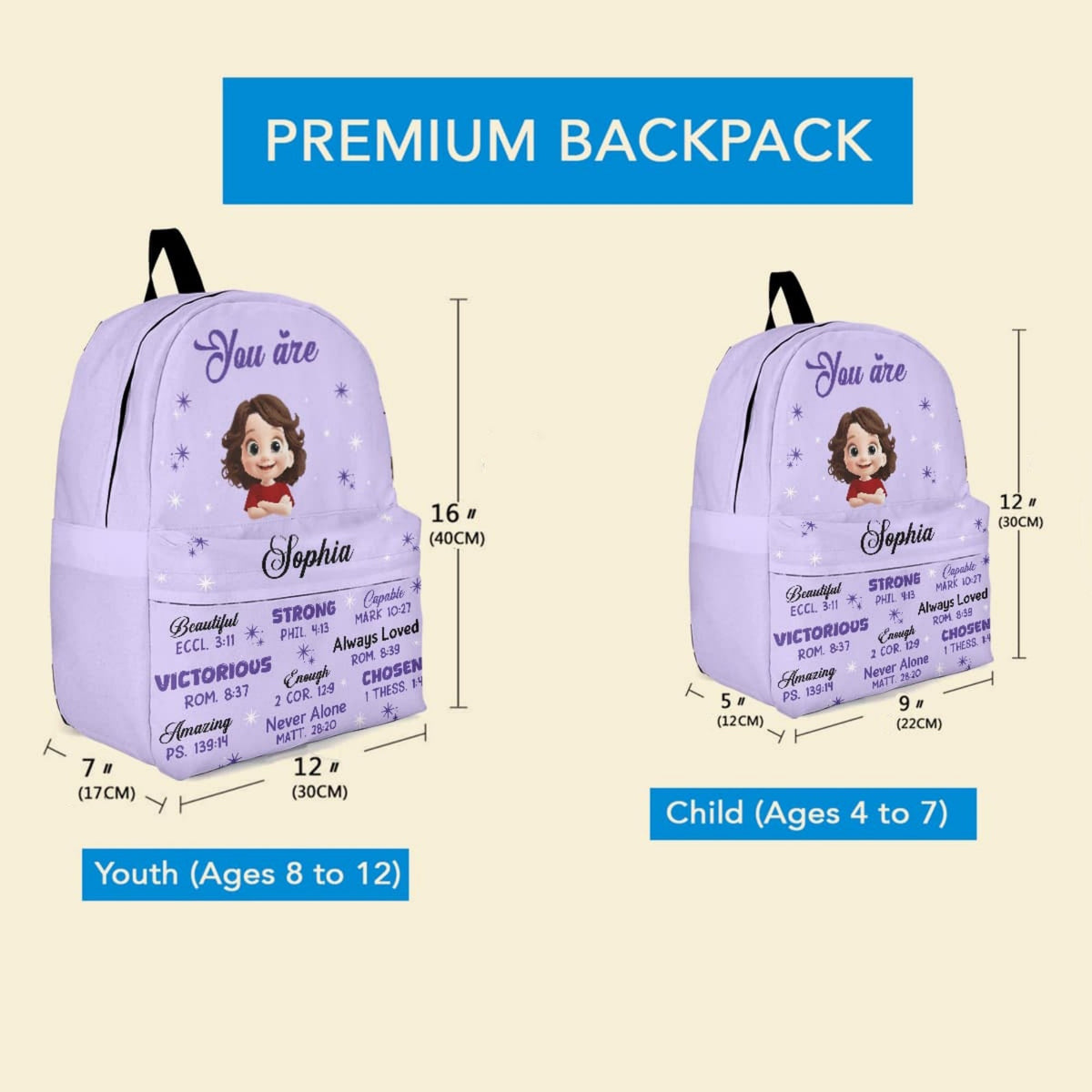 You Are Bible Verses - Personalized Backpack